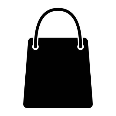 Alışveriş çantası piksel mükemmel vektör siluet simge 48 x 48. Basit en az piktogram