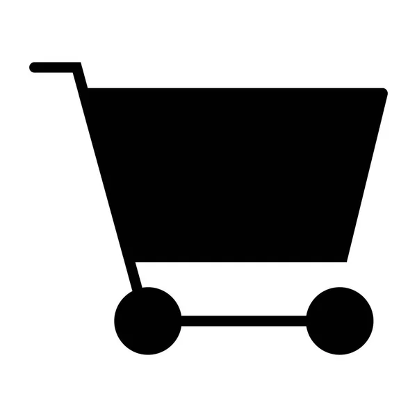 Shopping Cart Pixel Perfect Vector silhouet pictogram 48 x 48. Eenvoudige minimale Pictogram — Stockvector