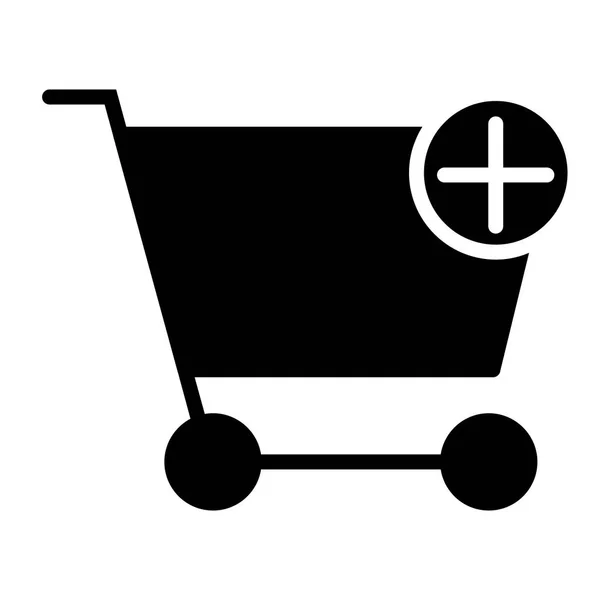 Добавьте Items к Shopping Cart Pixel Perfect Vector Silhouette Icon 48x48. Минимальная пиктограмма — стоковый вектор
