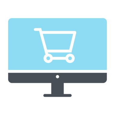 Online alışveriş piksel mükemmel vektör siluet simge 48 x 48. Basit en az piktogram