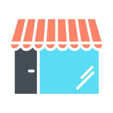 Dükkanı piksel mükemmel vektör siluet simge 48 x 48. Basit en az piktogram depolamak