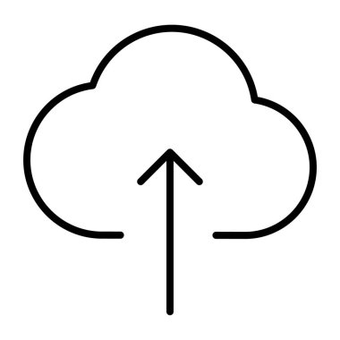 Bulut Upload satırı simgesi. Vektör basit en az 96 x 96 piktogram