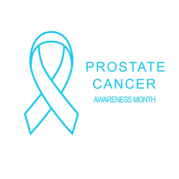 Men health prostate cancer November awareness month poster. Vector symbol of blue ribbon