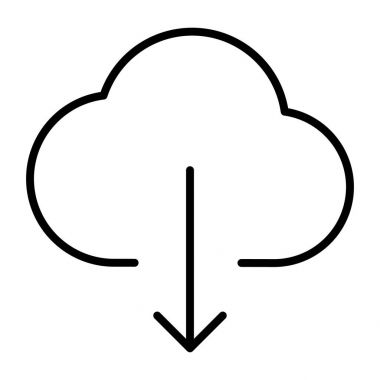 Bulut Download satırı simgesi. Vektör basit en az 96 x 96 piktogram