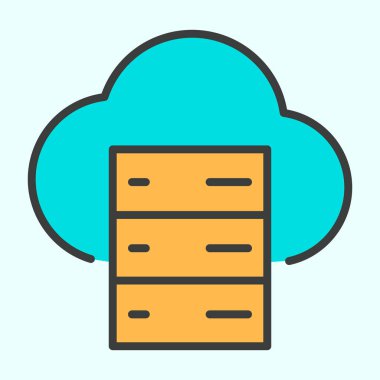 Bulut sunucu satırı simgesi. Vektör basit en az 96 x 96 piktogram