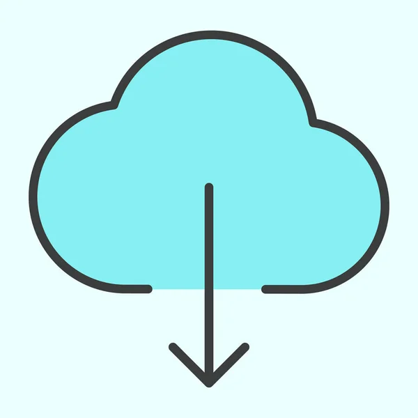 Ikona čáry Cloud stahování. Vektor jednoduché minimální 96 x 96 piktogram — Stockový vektor