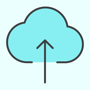 Bulut Upload satırı simgesi. Vektör basit en az 96 x 96 piktogram