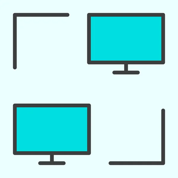 Icono de Computer Network Line. Pictograma mínimo simple del vector de LAN 96x96 — Archivo Imágenes Vectoriales