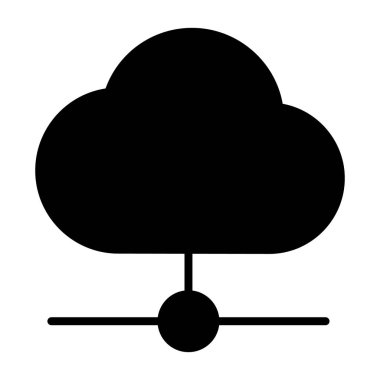 Bulut teknoloji satırı simgesi. Vektör basit en az 96 x 96 piktogram
