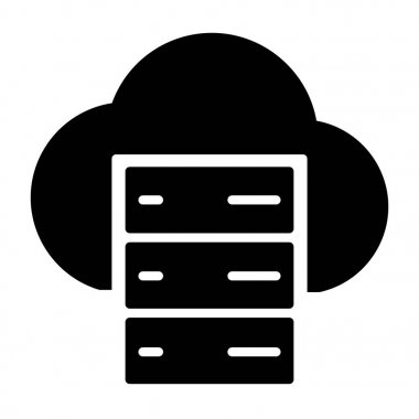 Bulut sunucu satırı simgesi. Vektör basit en az 96 x 96 piktogram