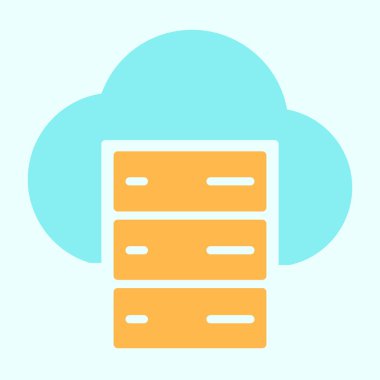 Bulut sunucu satırı simgesi. Vektör basit en az 96 x 96 piktogram