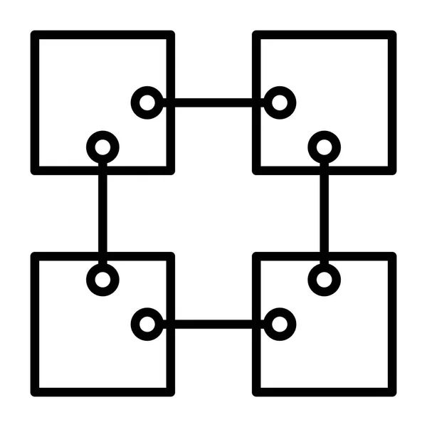 Icono de Blockchain Line. Pictograma mínimo simple del vector 96x96 — Vector de stock