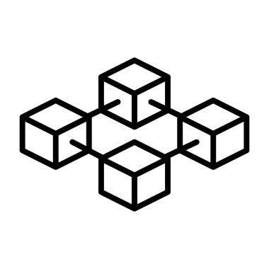 Blockchain satırı simgesi. Vektör basit en az 96 x 96 piktogram