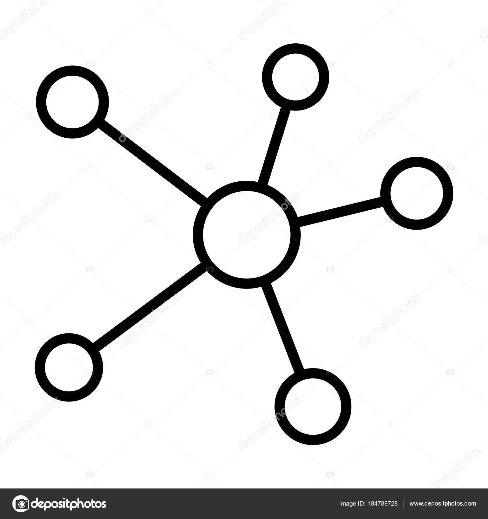 Blockchain Network Line Icon. Vector Simple Minimal 96x96 Pictogram