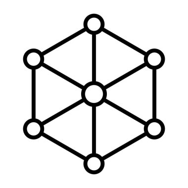 Blockchain düğüm satırı simgesi. Vektör basit en az 96 x 96 piktogram