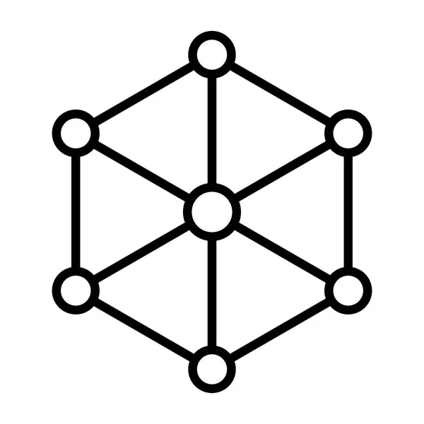 Icono de línea de nodo de cadena de bloques. Pictograma mínimo simple del vector 96x96 — Vector de stock