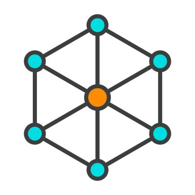 Blockchain düğüm satırı simgesi. Vektör basit en az 96 x 96 piktogram