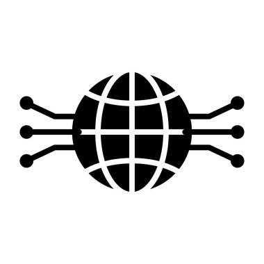 Elektronik devre küre simgesi. Vektör basit en az 96 x 96 piktogram