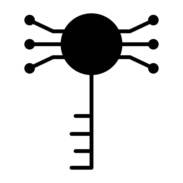 Schlüsselsymbol für elektronische Schaltung. Vektor einfach minimal 96x96 Piktogramm — Stockvektor