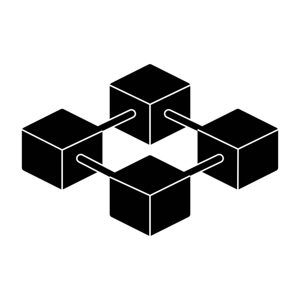 Icône Blockchain. Pictogramme vectoriel minimal simple 96x96 — Image vectorielle