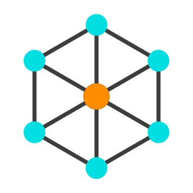 Blockchain düğüm simgesi. Vektör basit en az 96 x 96 piktogram