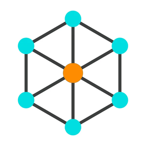 Blockchain Node Icône. Pictogramme vectoriel minimal simple 96x96 — Image vectorielle