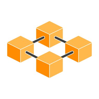 Blockchain simgesi. Vektör basit en az 96 x 96 piktogram