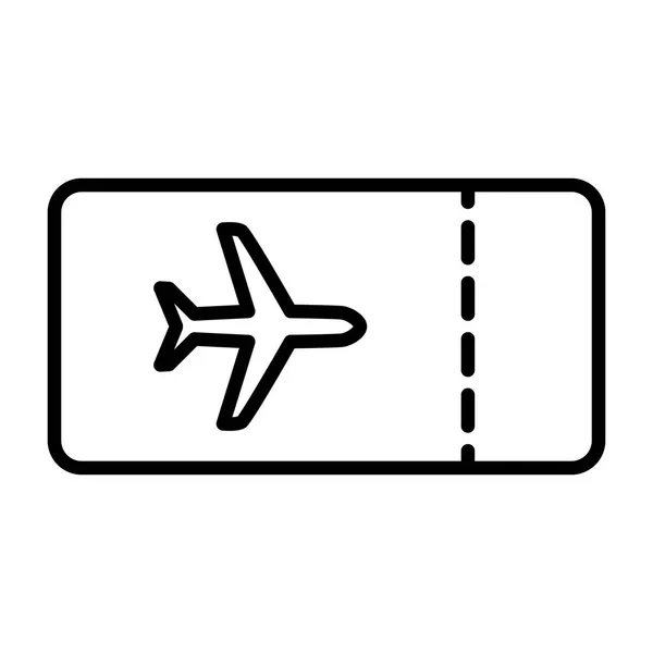 Plane Ticket Line Icon. Vector Simple Minimal 96x96 Pictogram — Stock Vector
