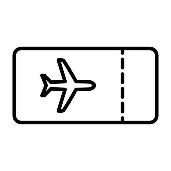 Ticket lijn vlakpictogram. Vector eenvoudige minimaal 96 x 96 Pictogram — Stockvector