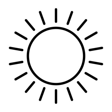 Güneş satırı simgesi. Vektör basit en az 96 x 96 piktogram