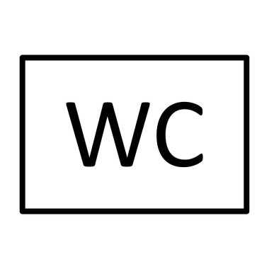 WC tuvalet satırı simgesi. Vektör basit en az 96 x 96 piktogram