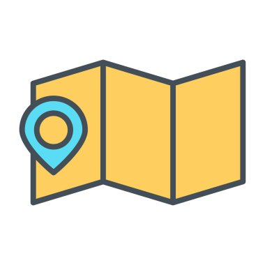 Konumu PIN satırı simgesi ile eşleyin. Vektör basit en az 96 x 96 piktogram