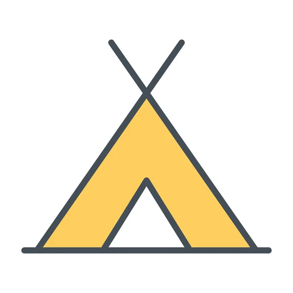 Toeristische Tent lijn pictogram. Vector eenvoudige minimaal 96 x 96 Pictogram — Stockvector