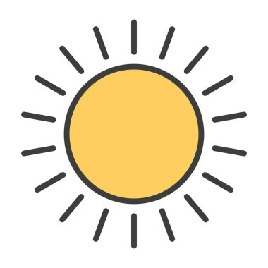 Güneş satırı simgesi. Vektör basit en az 96 x 96 piktogram