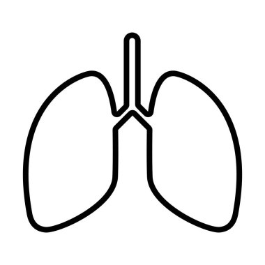 Akciğer Icon.Vector basit 96 x 96 piktogram satır