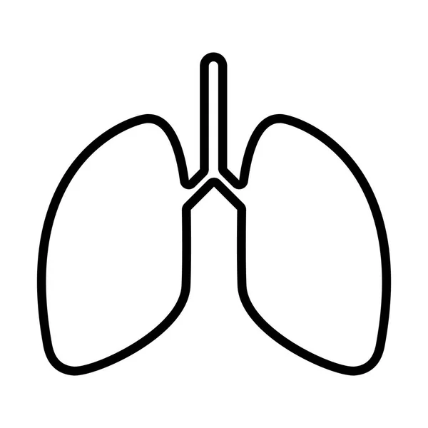 Lungs Line Icon.Vector Simple 96x96 Pictogram — Stock Vector