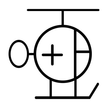 Ambulans çizgi Icon.Vector basit 96 x 96 piktogram helikopter