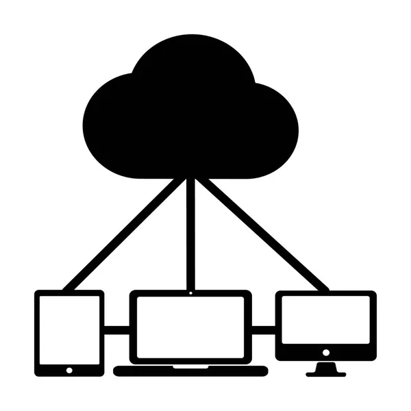 Chmura i informacje technologia Icon.Vector 96 x 96 piktogram — Wektor stockowy