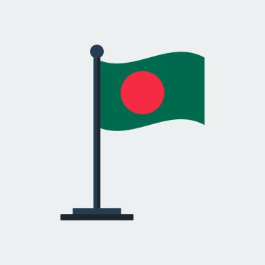 Bangladeş bayrağı. Bayrağı Stand. Vektör çizim