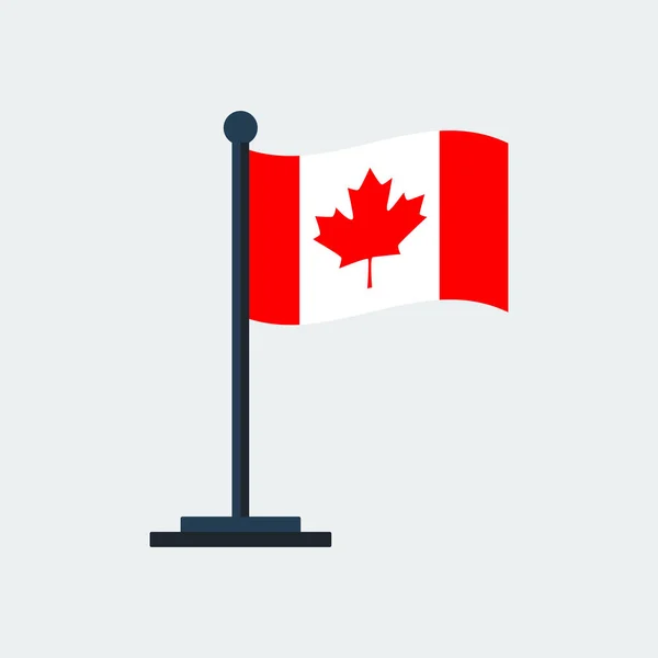 Σημαία του Καναδά. Στάση σημαία. Εικονογράφηση διάνυσμα — Διανυσματικό Αρχείο