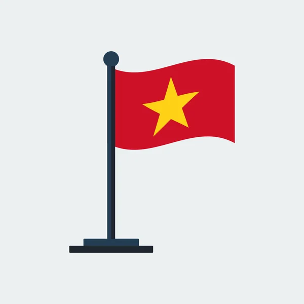 Flagge Vietnams. Fahnenstange. Vektorillustration — Stockvektor