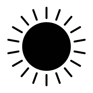 Güneş simgesi. Vektör basit en az 96 x 96 piktogram