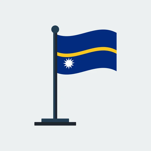 Flagga av Nauru.Flag Stand. Vektorillustration — Stock vektor