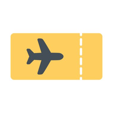 Uçak bilet simgesi. Vektör basit en az 96 x 96 piktogram