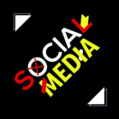 Sosyal medya iletisi sarı, kırmızı ve beyaz.