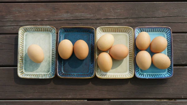an egg containing one to four in each plate.