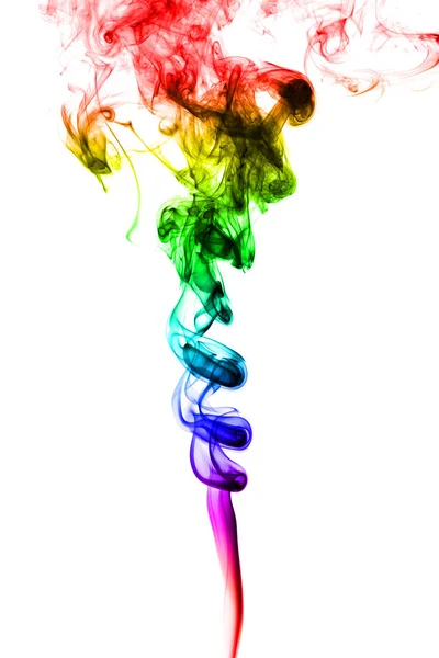 Abstract colorful smoke on white background Stock Photo