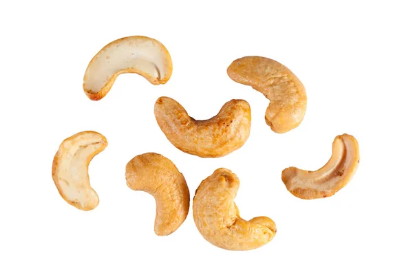 Cashewnoten Goedkoop Geïsoleerd Witte Achtergrond — Stockfoto