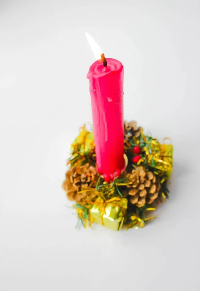 Vela de Navidad de vacaciones — Foto de Stock