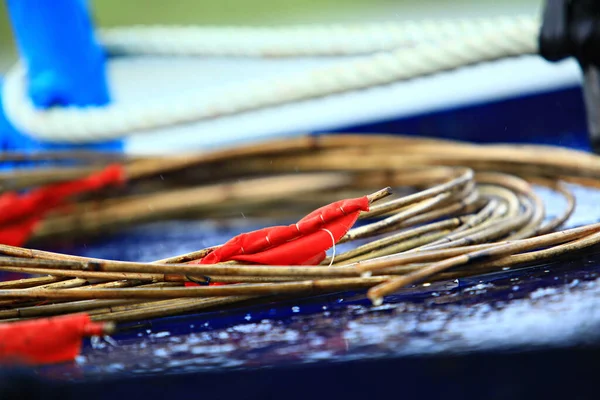 Red Flag Connect Babboo Stem Ground Khuen Khon Ching Thong — Stock Photo, Image